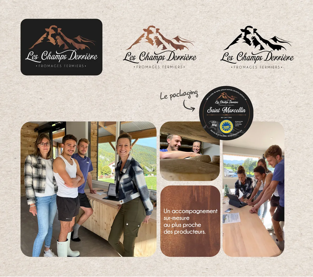 Identité visuelle Les Champs Derrière : déclinaisons du logo