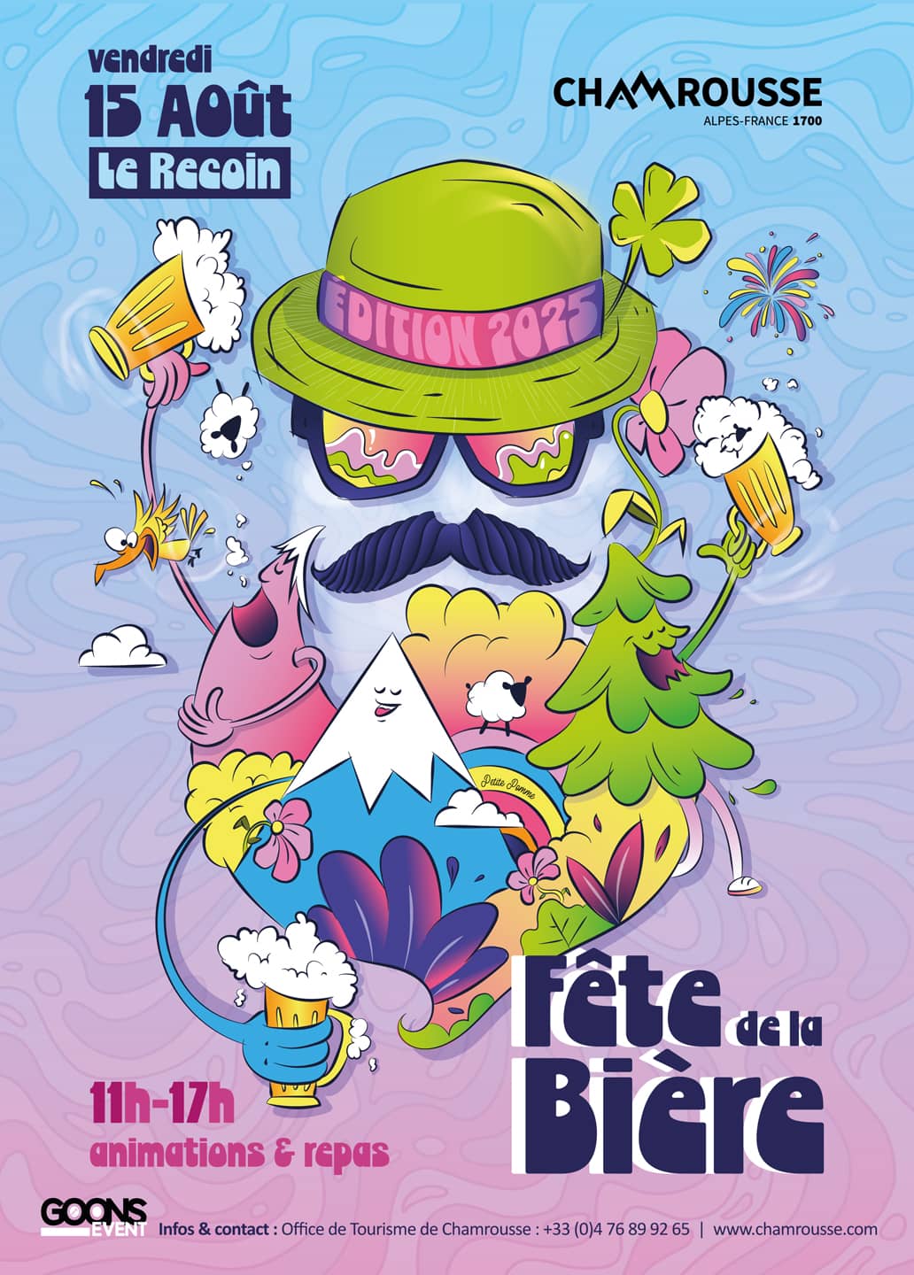 Illustration de l'affiche de la Fête de la Bière à Chamrousse