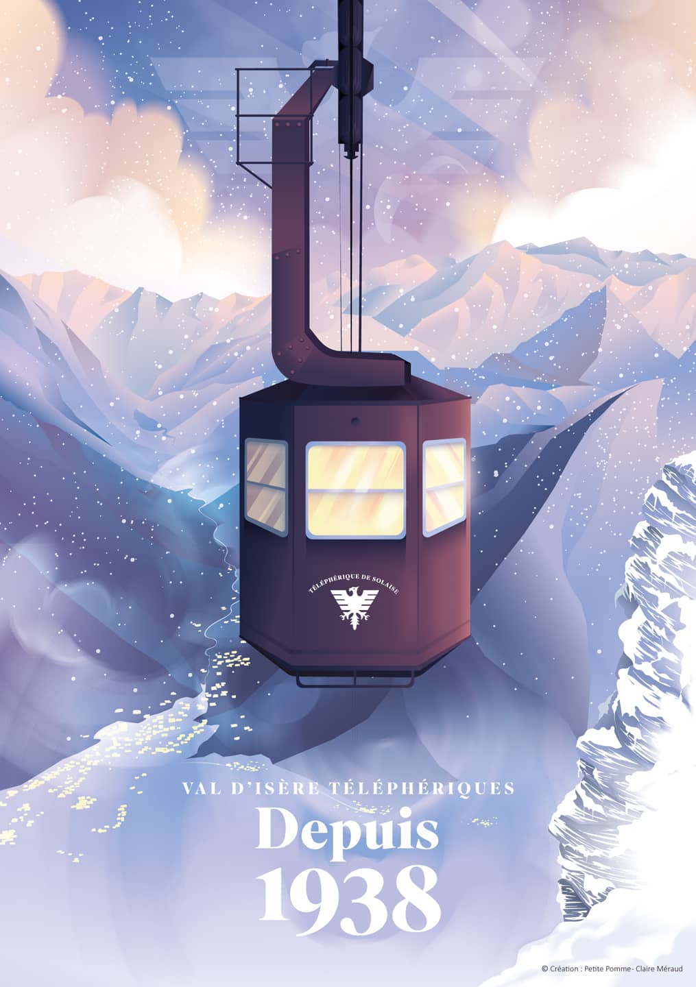 Illustration d'affiche pour Val d'Isère Téléphériques : Depuis 1938