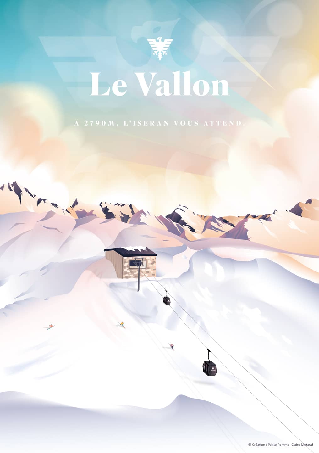 Illustration d'affiche pour Val d'Isère Téléphériques : Le Vallon