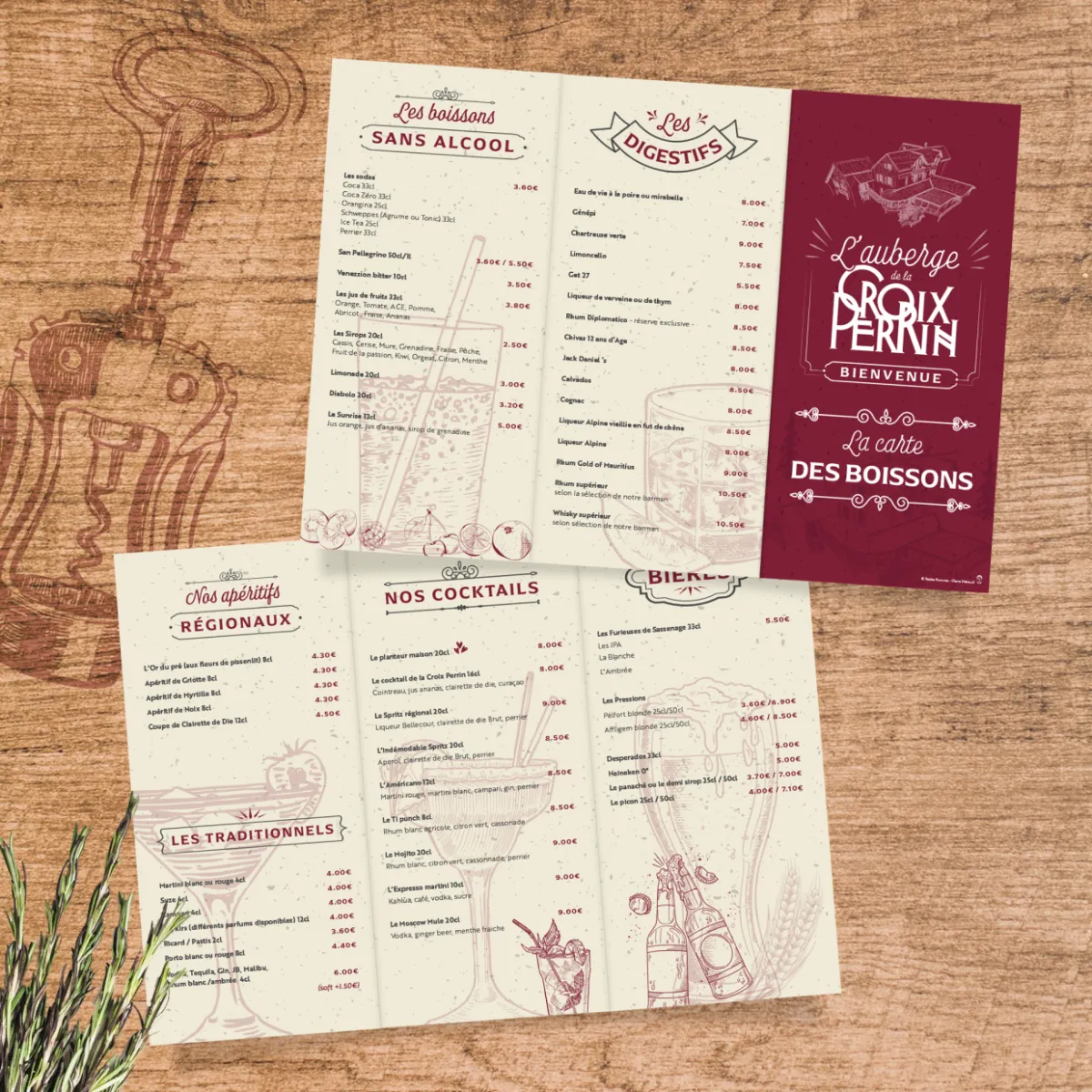 Moodboard pour l'Auberge de la Croix Perrin